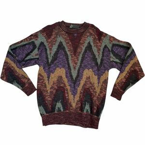 Multicolor Zigzag Pattern Men’s Sweater